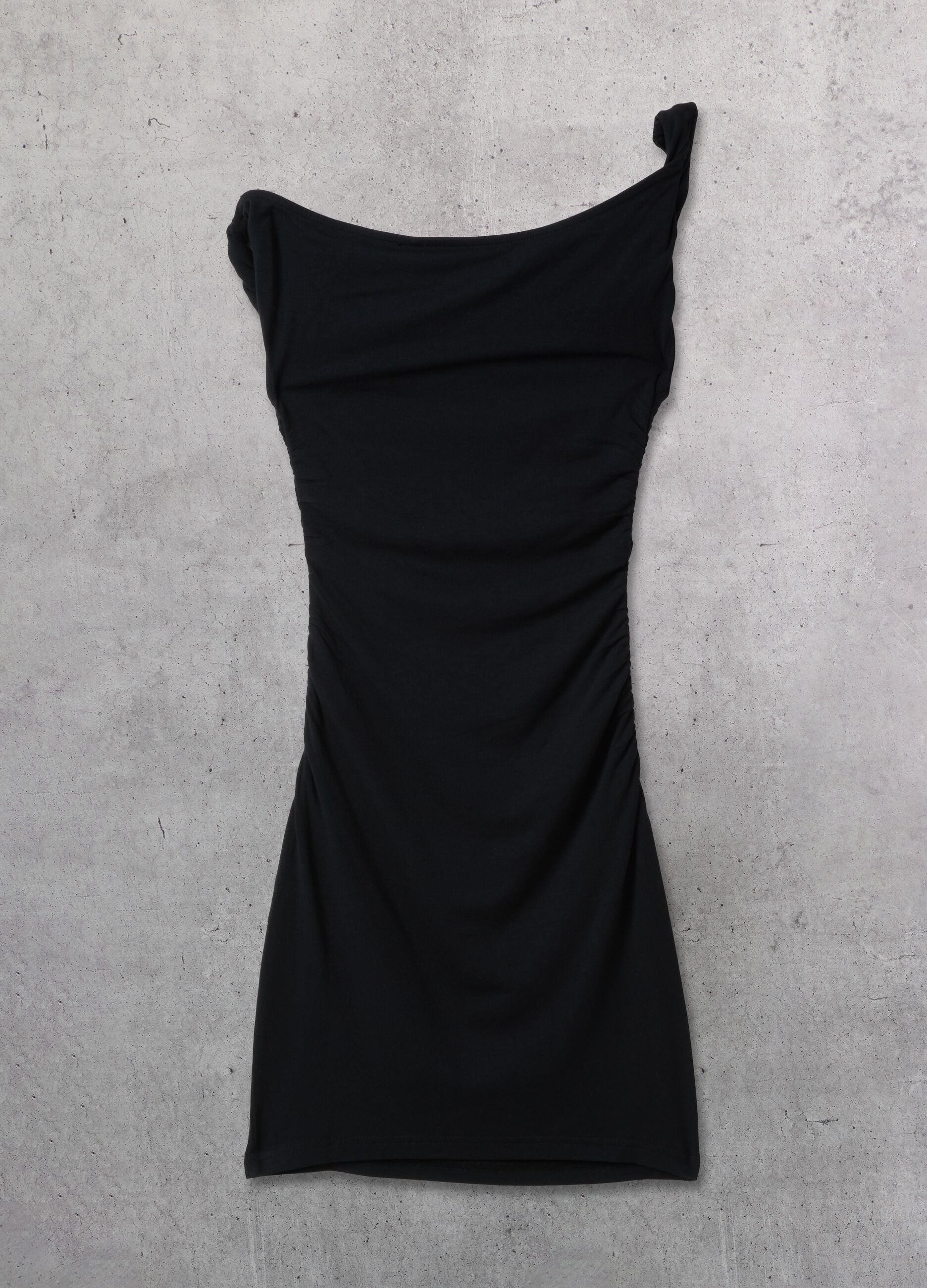 Black Asymmetrical Mini Dress