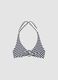 Blue and white striped triangle bikini top in stretch fabric_4