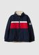 Blue regular fit zip jacket for children_0