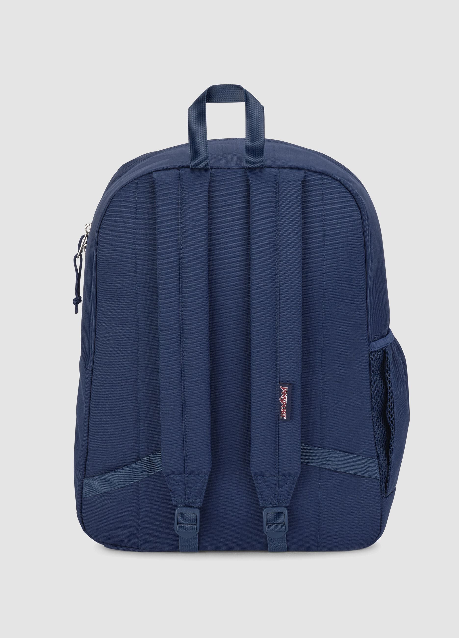 Blue backpack with front pocket