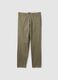 Beige chino trousers in stretch cotton slim fit_4