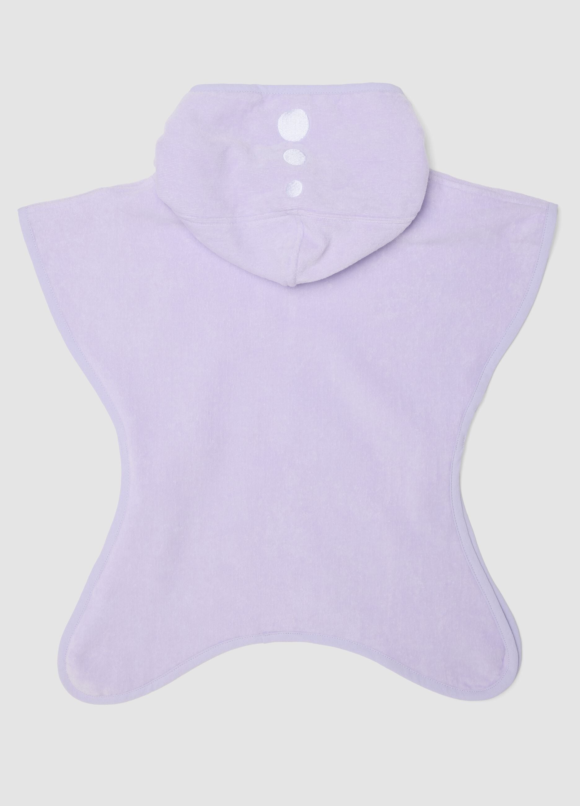 Purple pure-cotton starfish poncho for baby girls