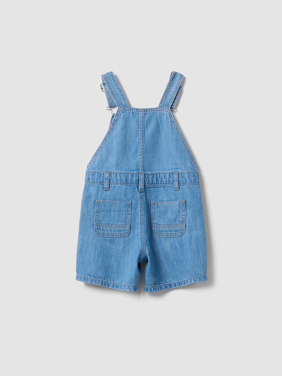 Regular fit baby blue denim cotton dungarees_1