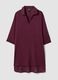 Purple pure organic cotton kaftan with V-neck_4