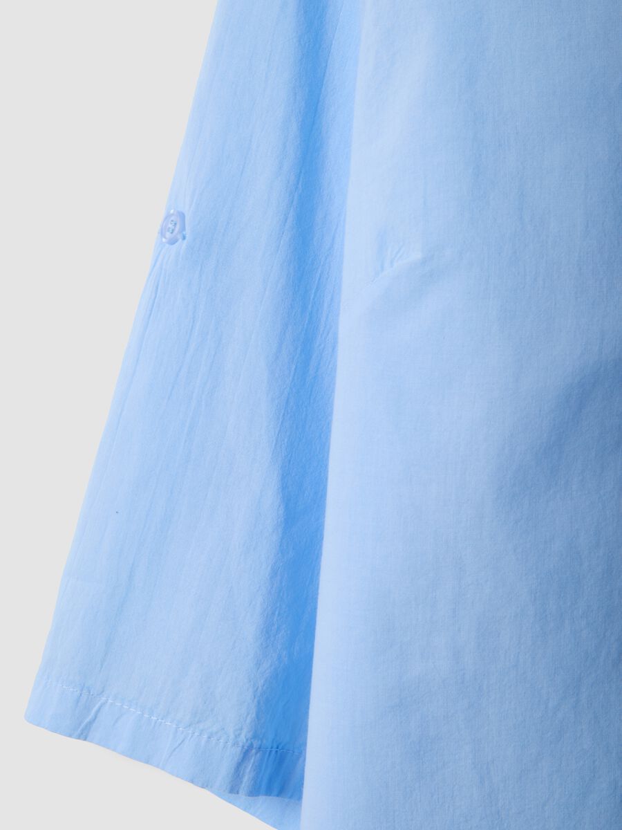 Sky-blue pure cotton shirt with eyelet embroidery, regular fit_5