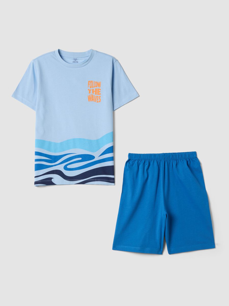 Light blue pure organic cotton kids&rsquo; pyjamas, regular fit_0
