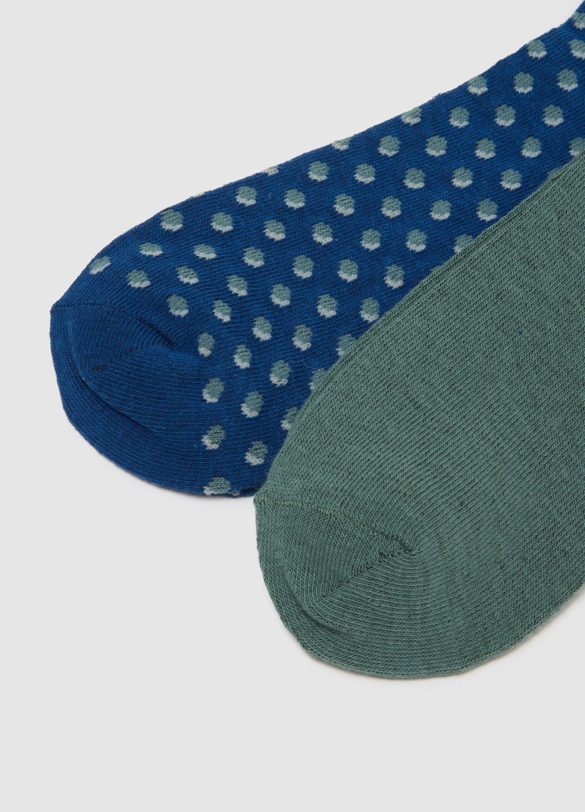 Multipack of short cotton socks in multicolour with stripes and polka dots