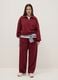 Red regular fit sweatshirt with fold-over collar and half zip_1