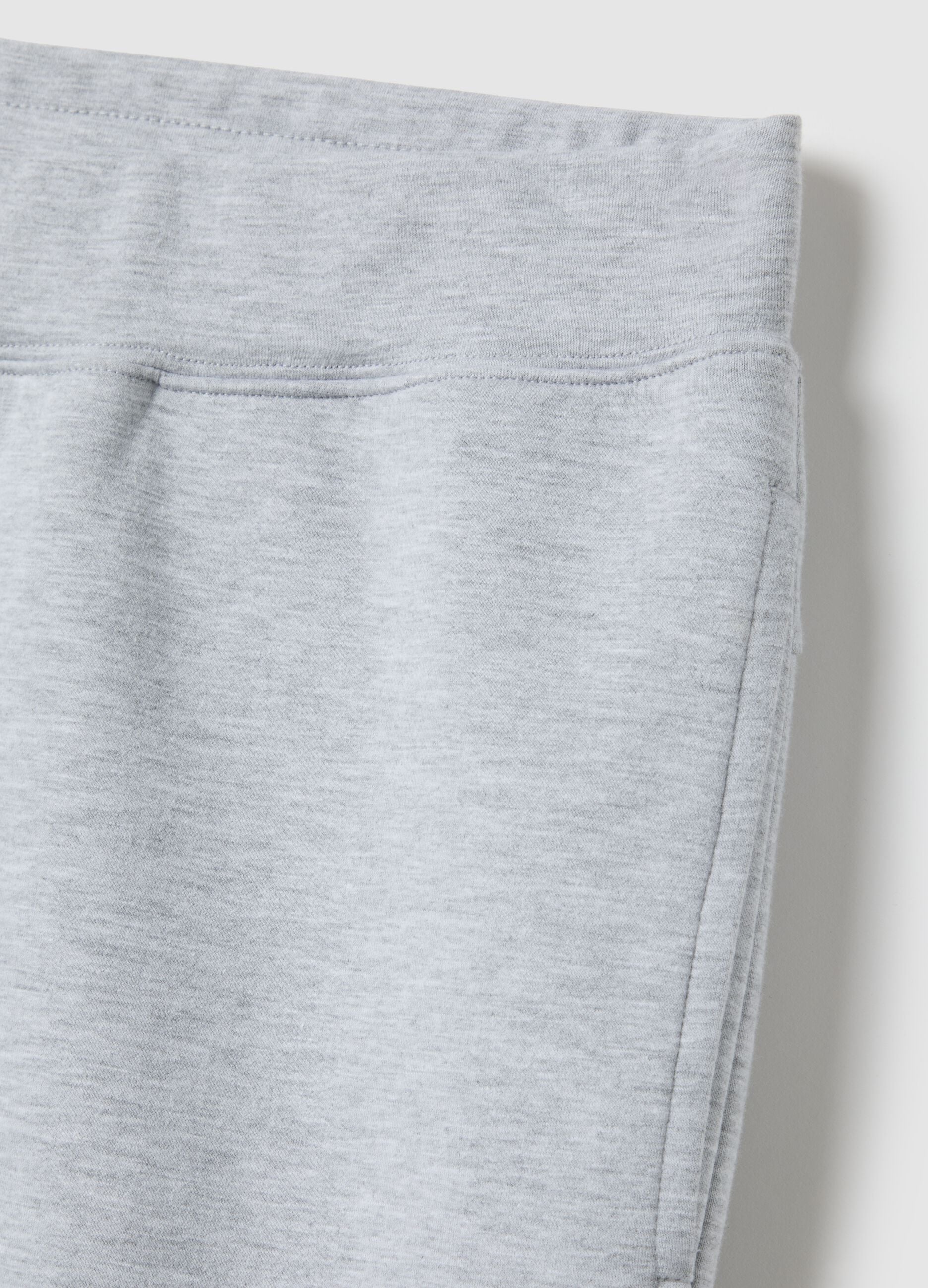 Grey Regular Fit Cotton Blend Jogger Trousers