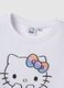 Girls' White Stretch Cotton T-shirt with Hello Kitty_3