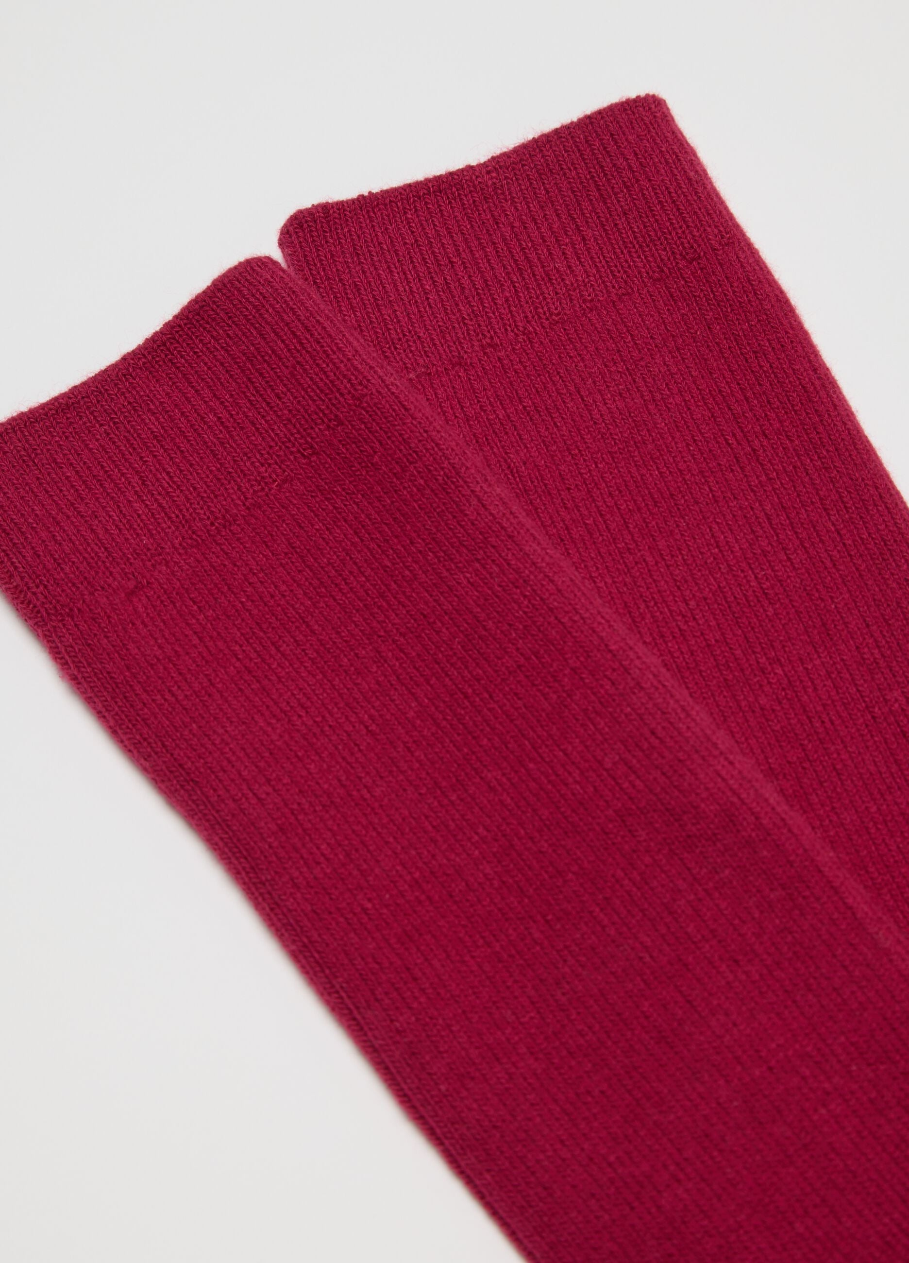 Red midi socks in cotton blend