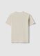 Children's beige pure cotton T-shirt, regular fit with palm print_1