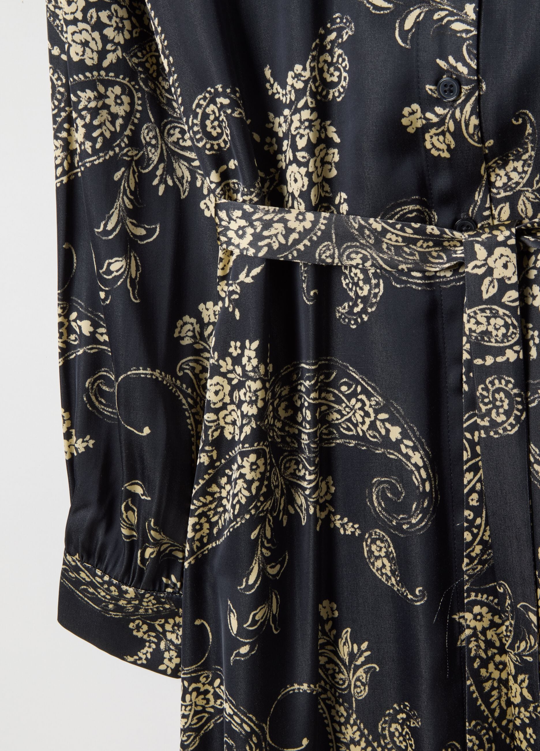 Multicolour viscose blend shirt dress regular fit with floral pattern