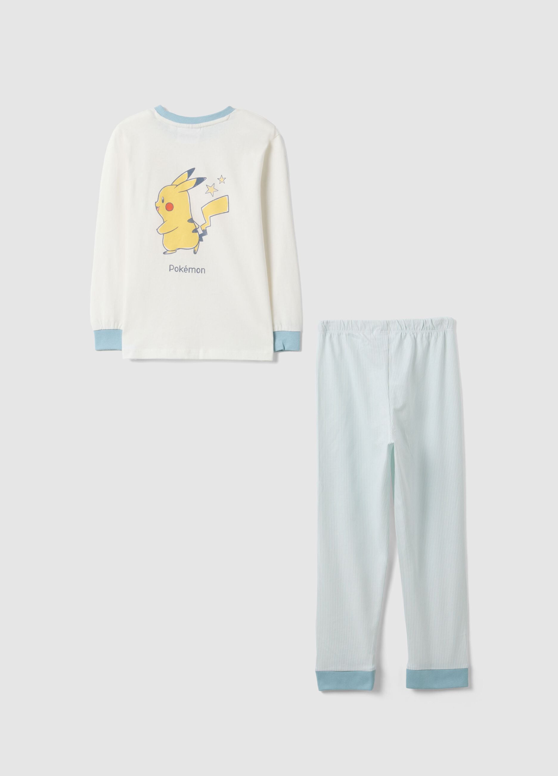 Multicolour pure cotton regular fit children's pyjamas with Pikachu