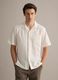 White pure organic cotton bowling-collar shirt, regular fit_0