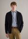Blue pure cotton cardigan regular fit with full zip_0