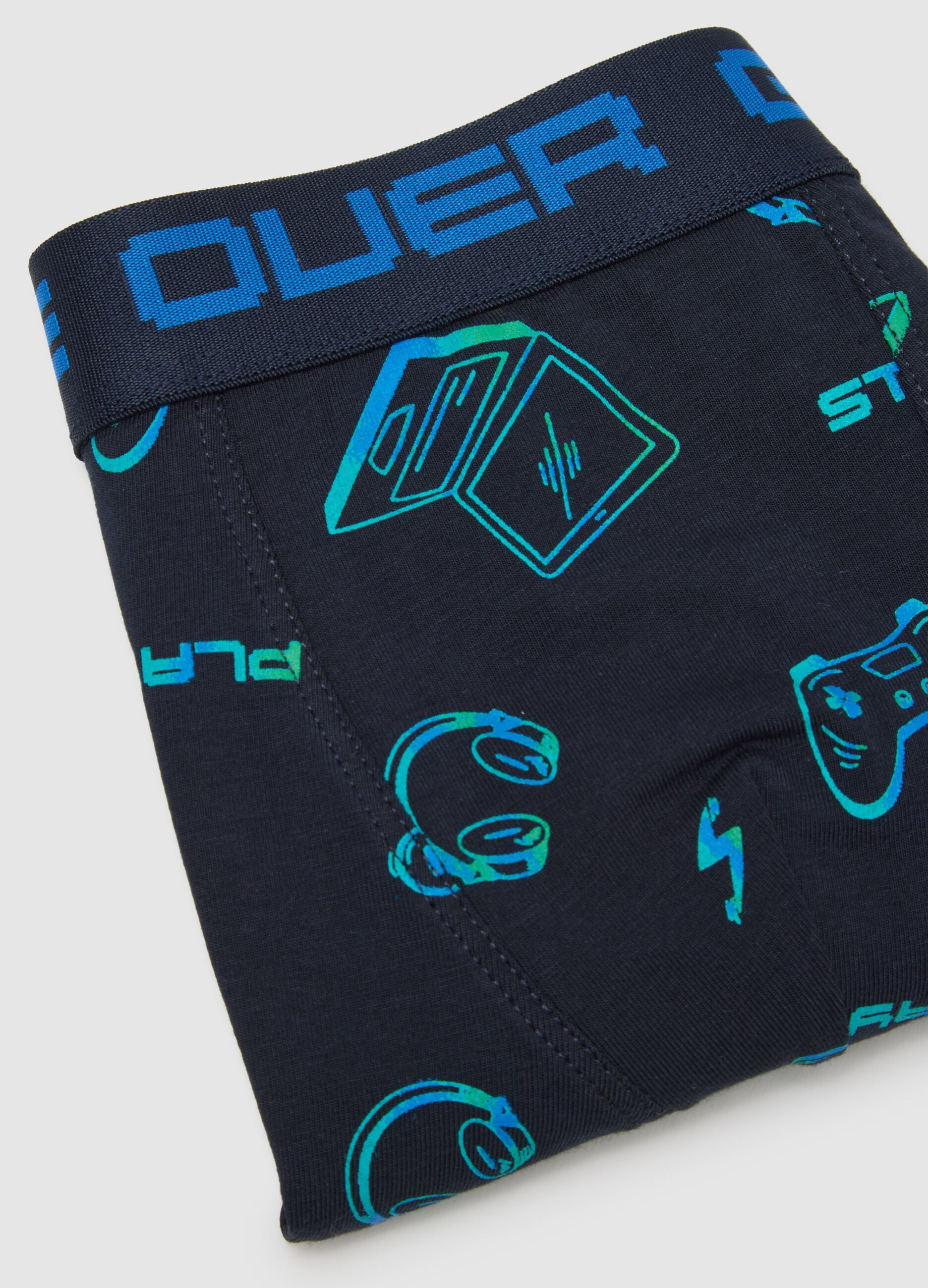Multicolour cotton blend boys' regular fit boxers with prints