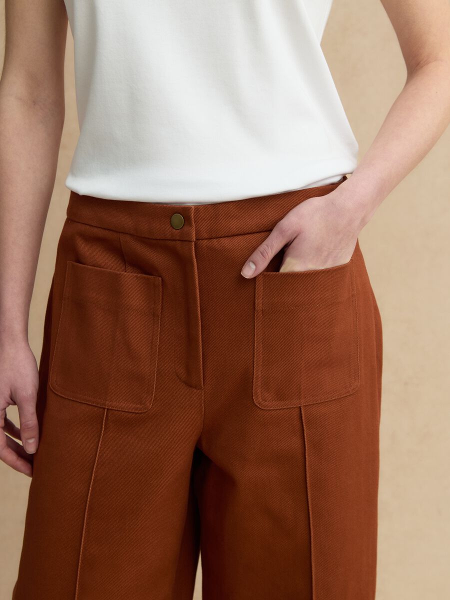 Brown pure cotton trousers_3