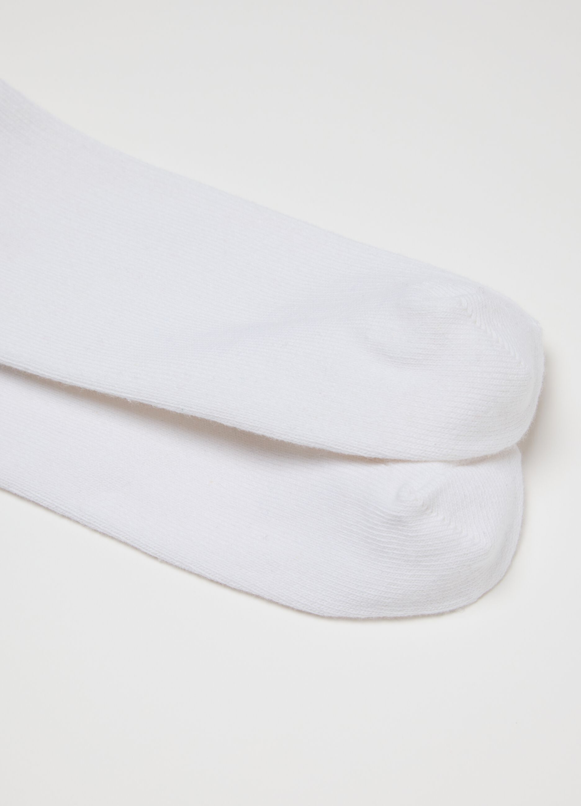 White Midi Cotton Blend Socks