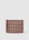 Multicolour Checked Zip Pouch_0