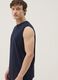 Blue crew-neck cotton vest in relaxed fit_2