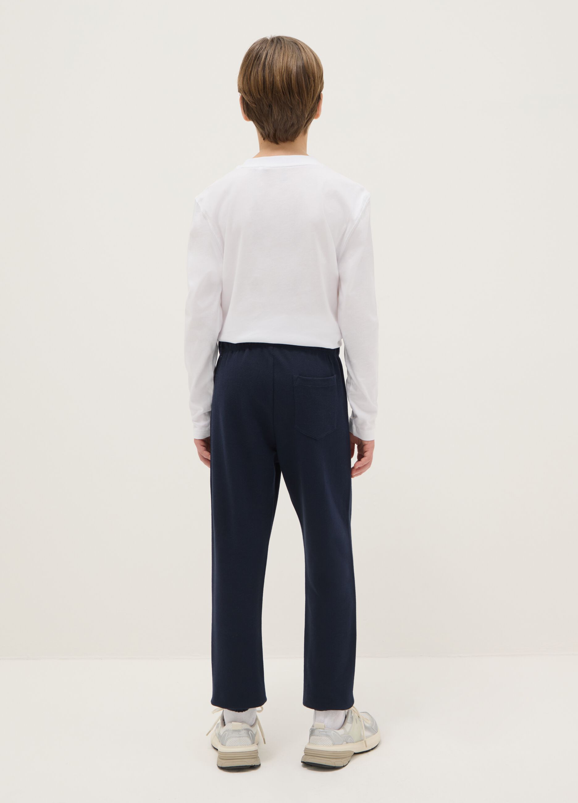 Boy's Blue Cotton Jogger Trousers Regular Fit