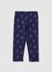 Girls' Purple Stretch Cotton Skinny Fit Leggings with Stars_0