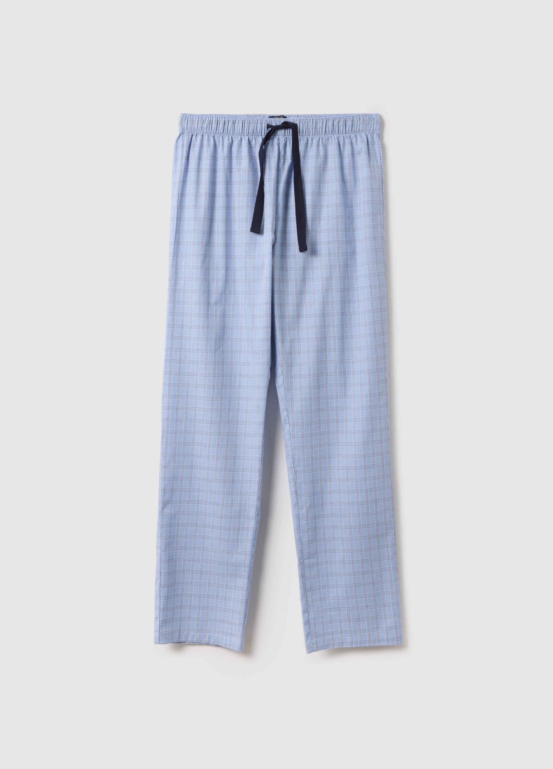 Multicolour check pure cotton pyjama trousers regular fit