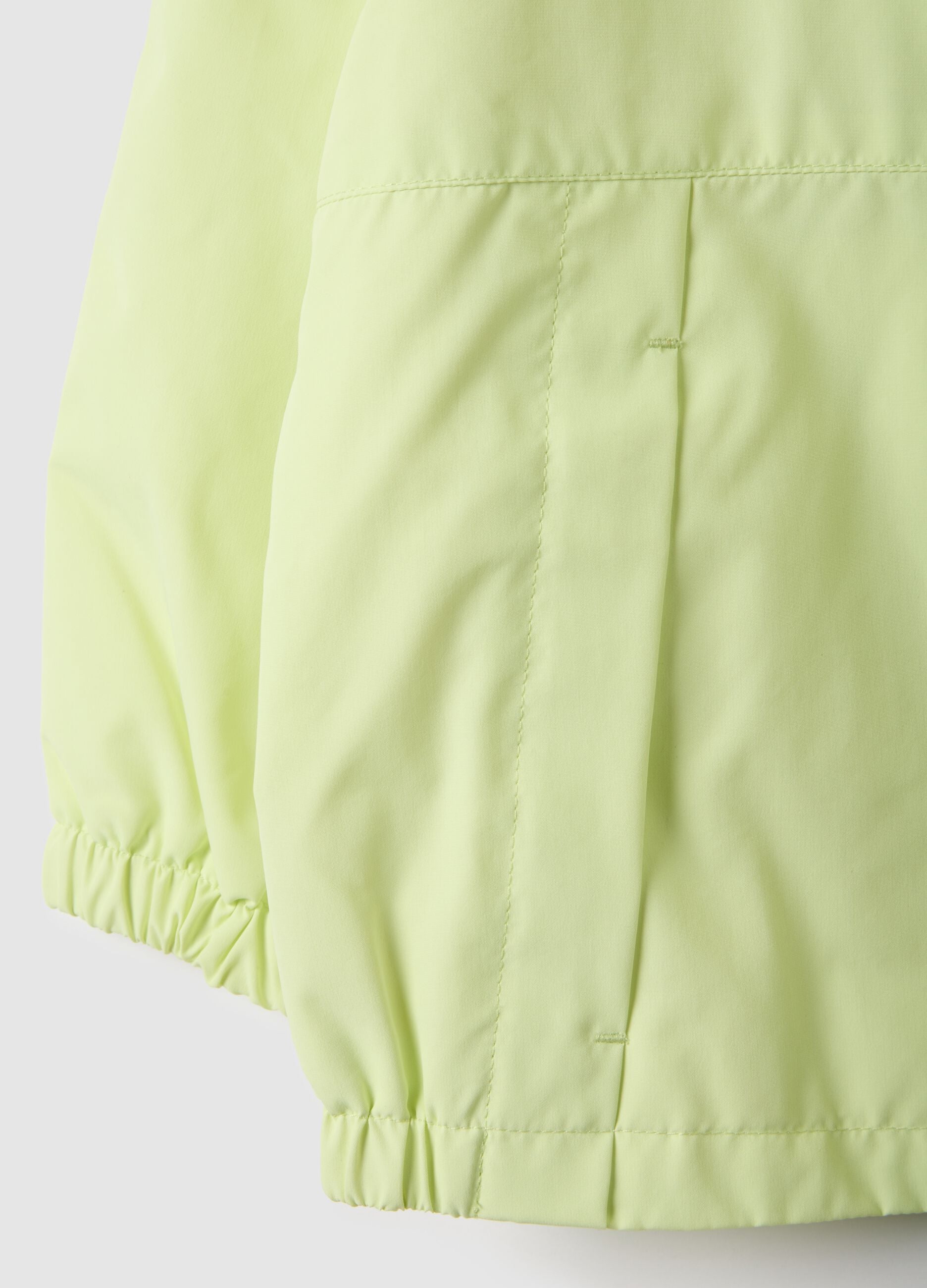 Yellow regular fit children's lightweight jacket with full zip and hood