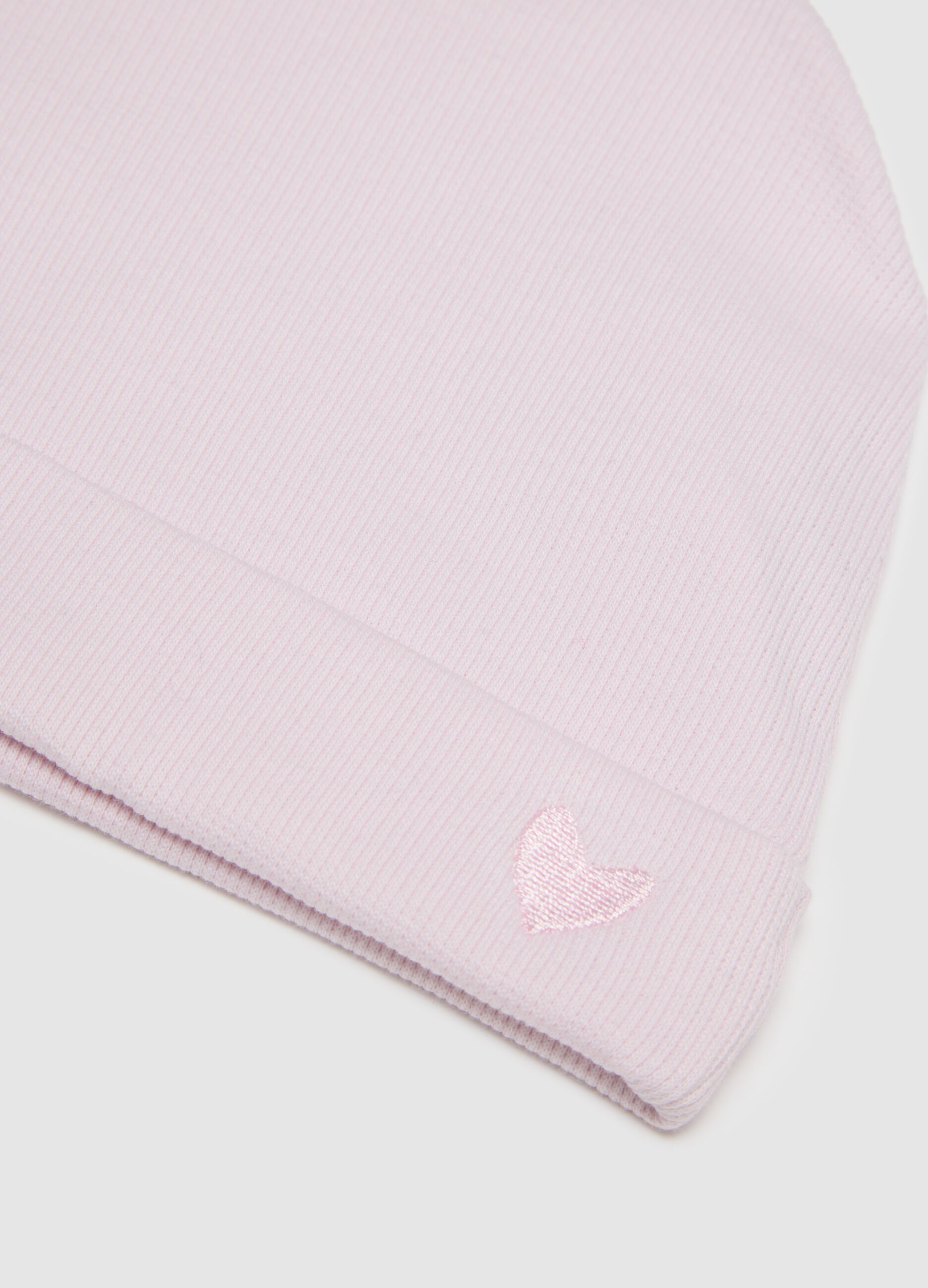 Pack of two stretch cotton hats in pink regular fit for newborns