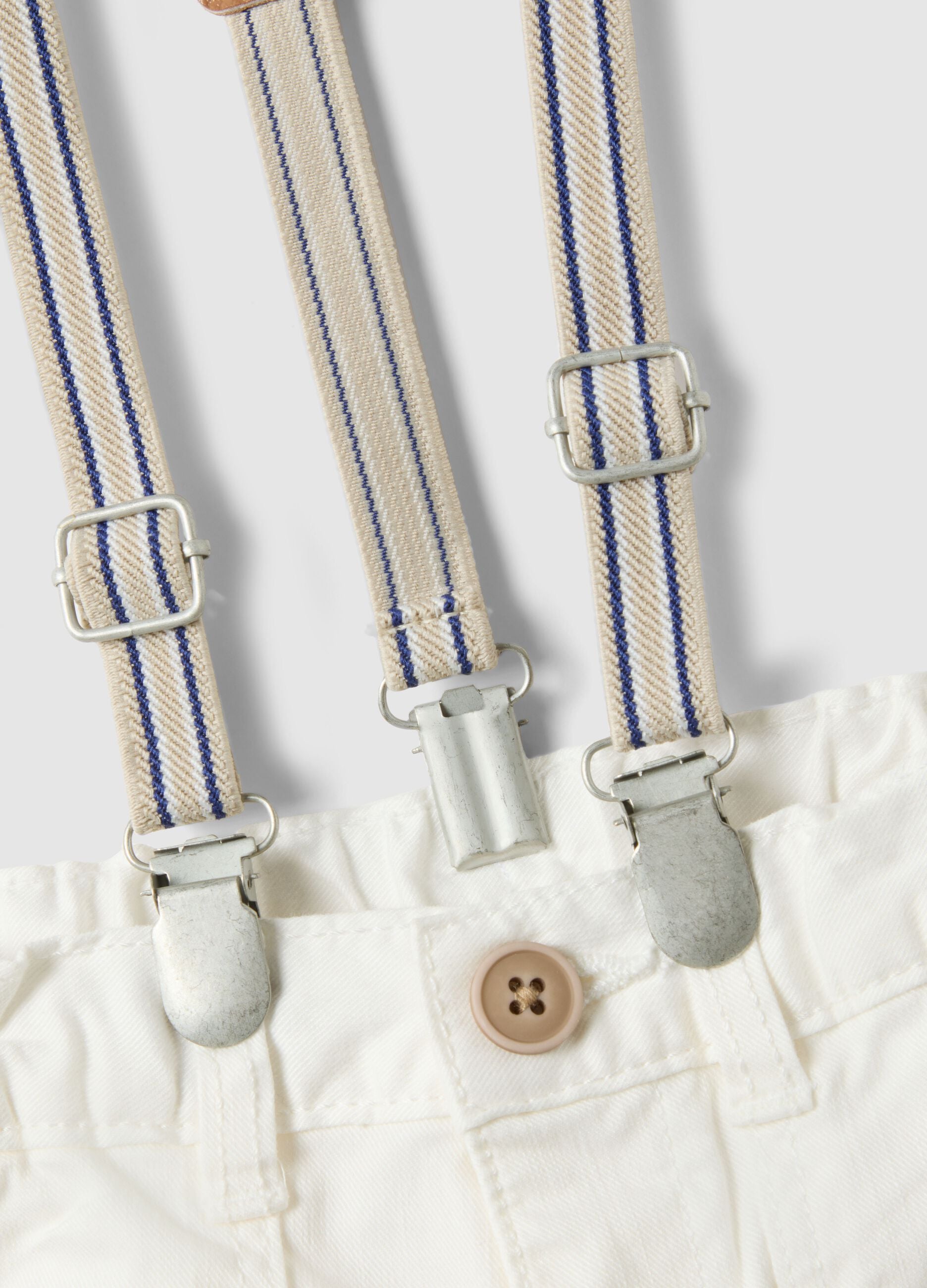 White stretch cotton regular fit trousers for boys