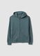 Green organic cotton zip-up hoodie for boys, relaxed fit_0