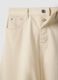 Long beige regular fit pure cotton denim skirt_5