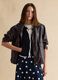 Shiny brown oversized viscose-blend jacket_2