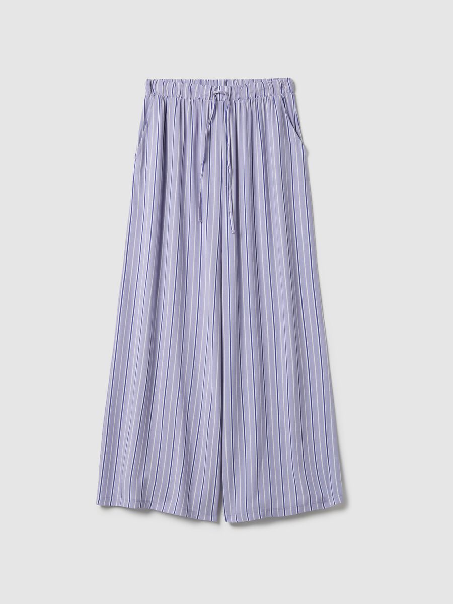Purple striped viscose pyjama trousers with regular fit_4