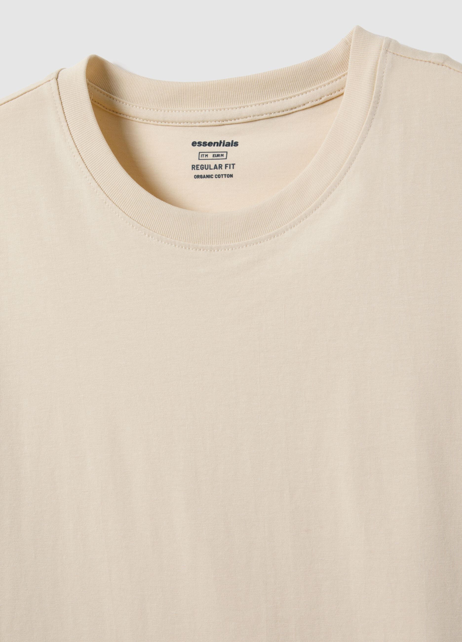 Beige pure cotton T-shirt regular fit