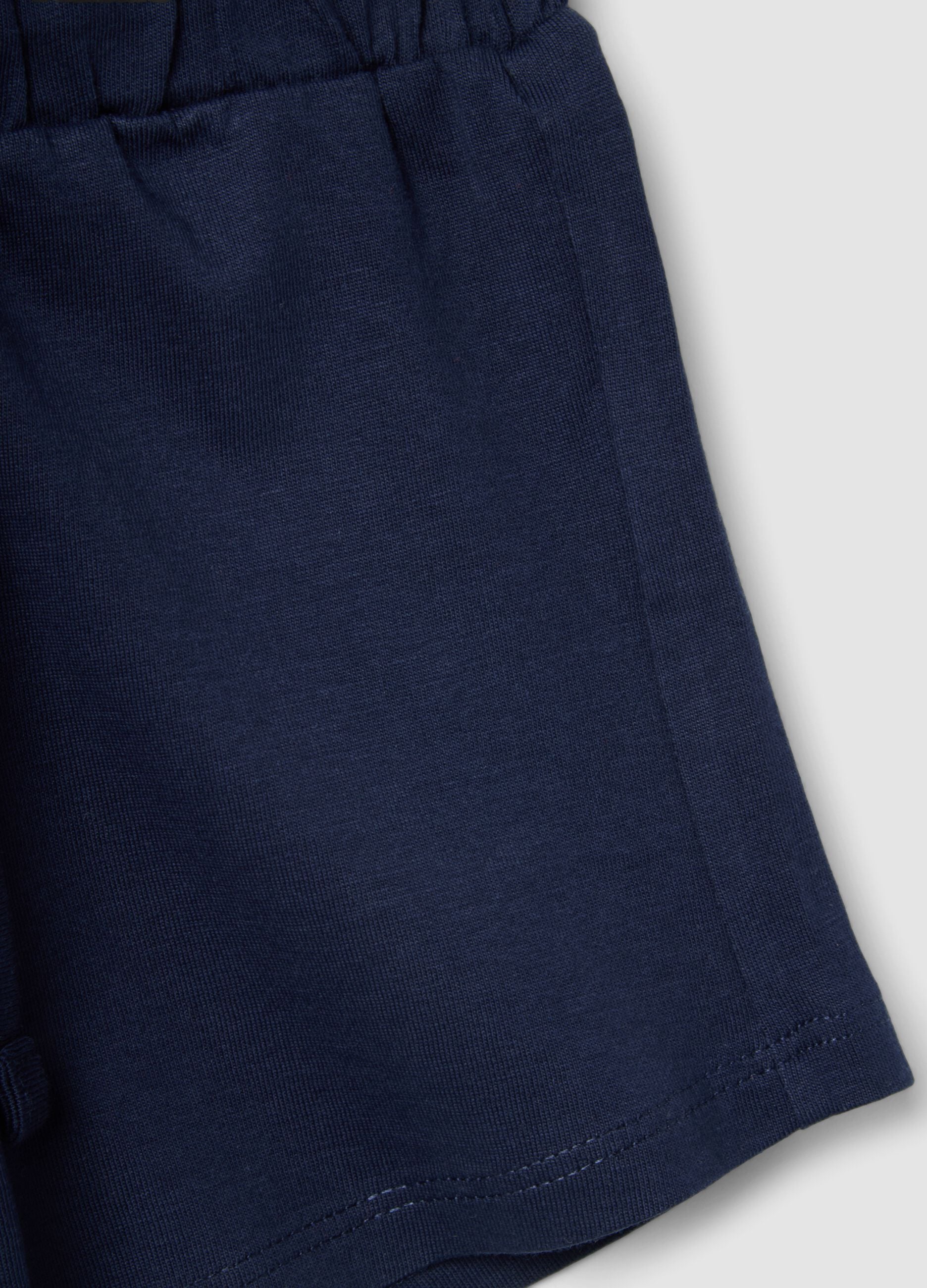 Girls&rsquo; blue 100% cotton shorts, regular fit