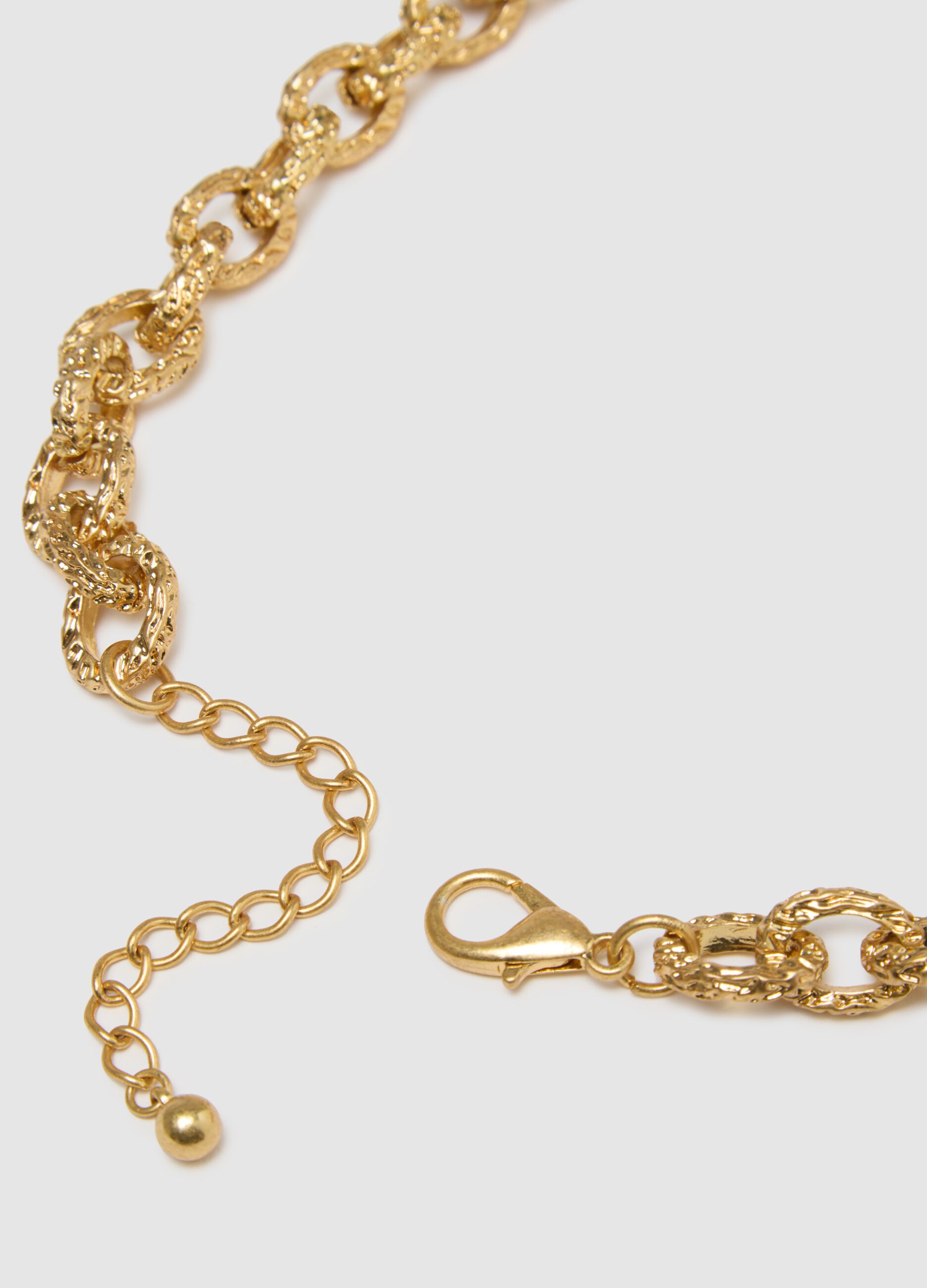 Multicolour gold-plated steel necklace with charms