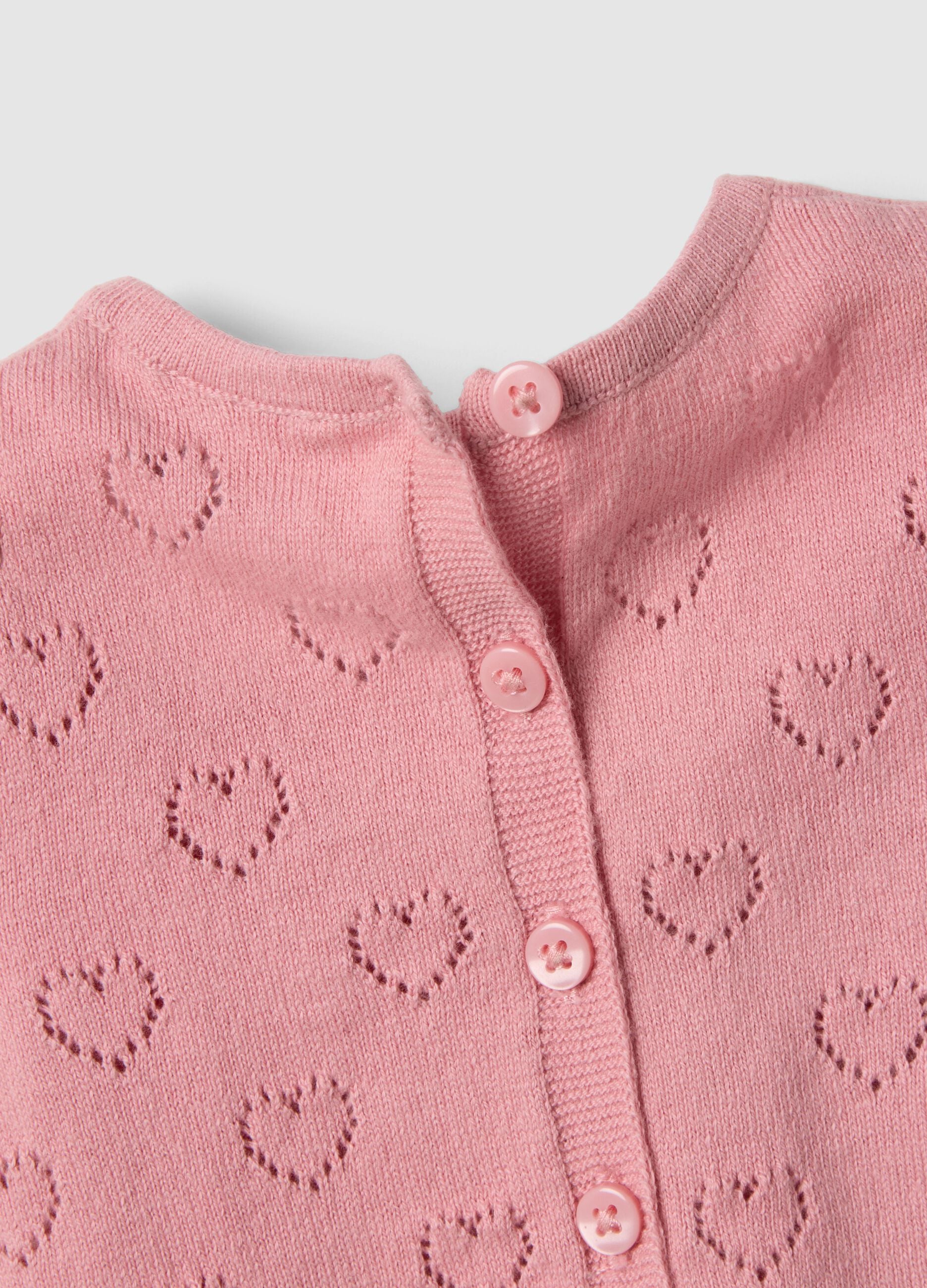 Pink baby girl's pure cotton t-shirt and shorts set with hearts