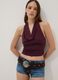 Purple halterneck top in stretch fabric, regular fit_0