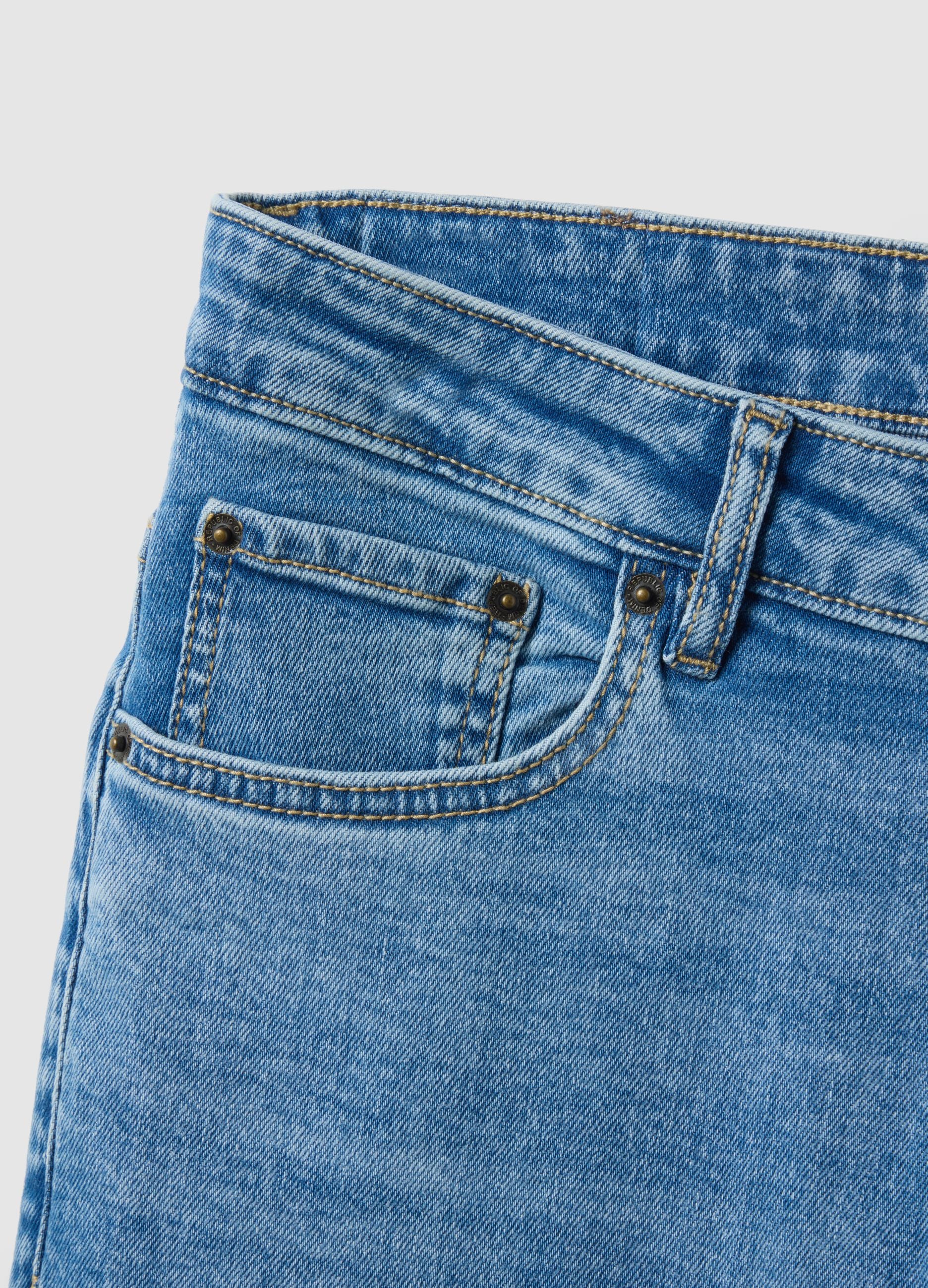 Super skinny fit blue denim cotton jeans