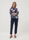 Blue floral stretch-cotton top_2