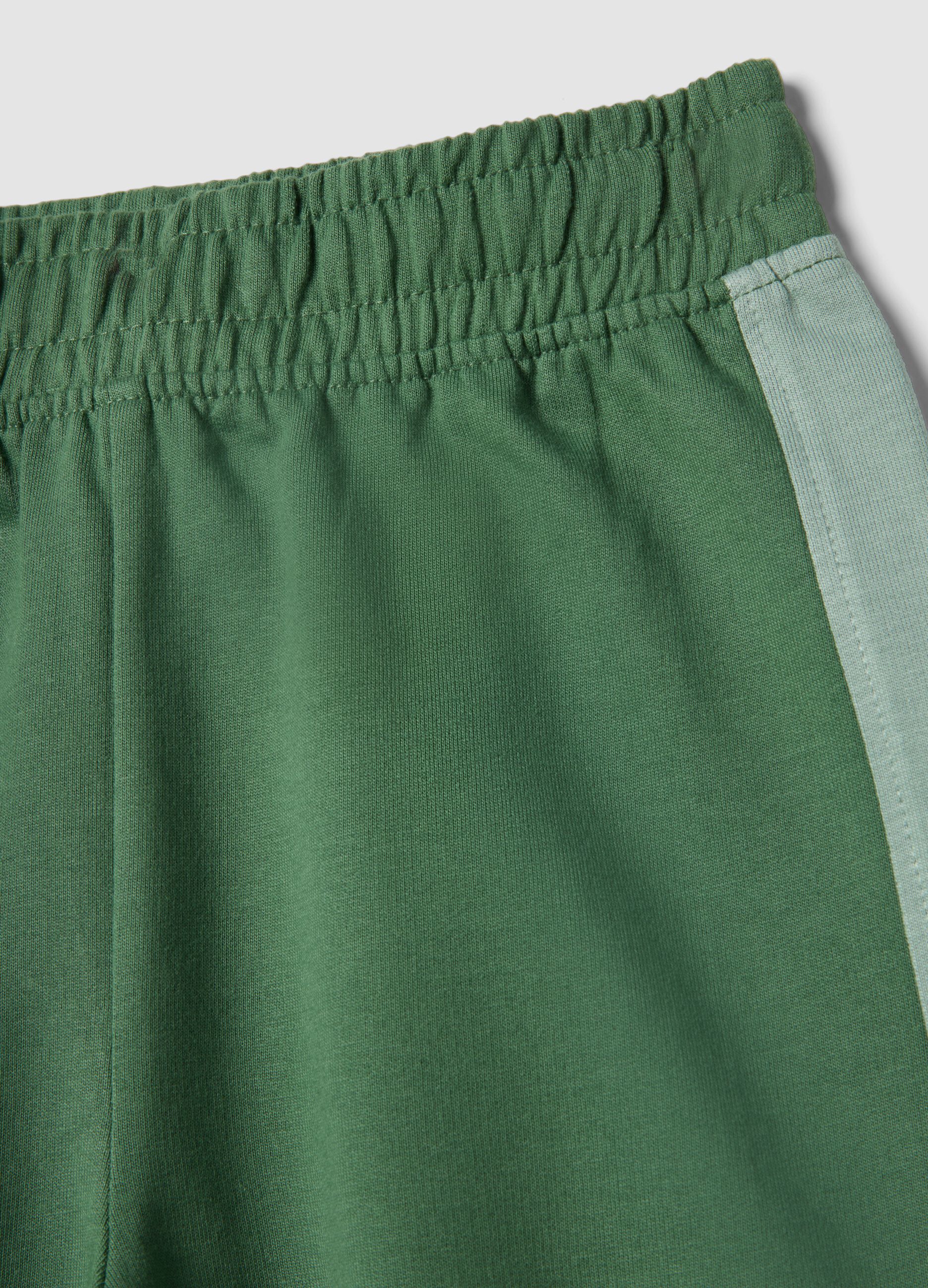 Children's Green Cotton Shorts with Regular Fit
