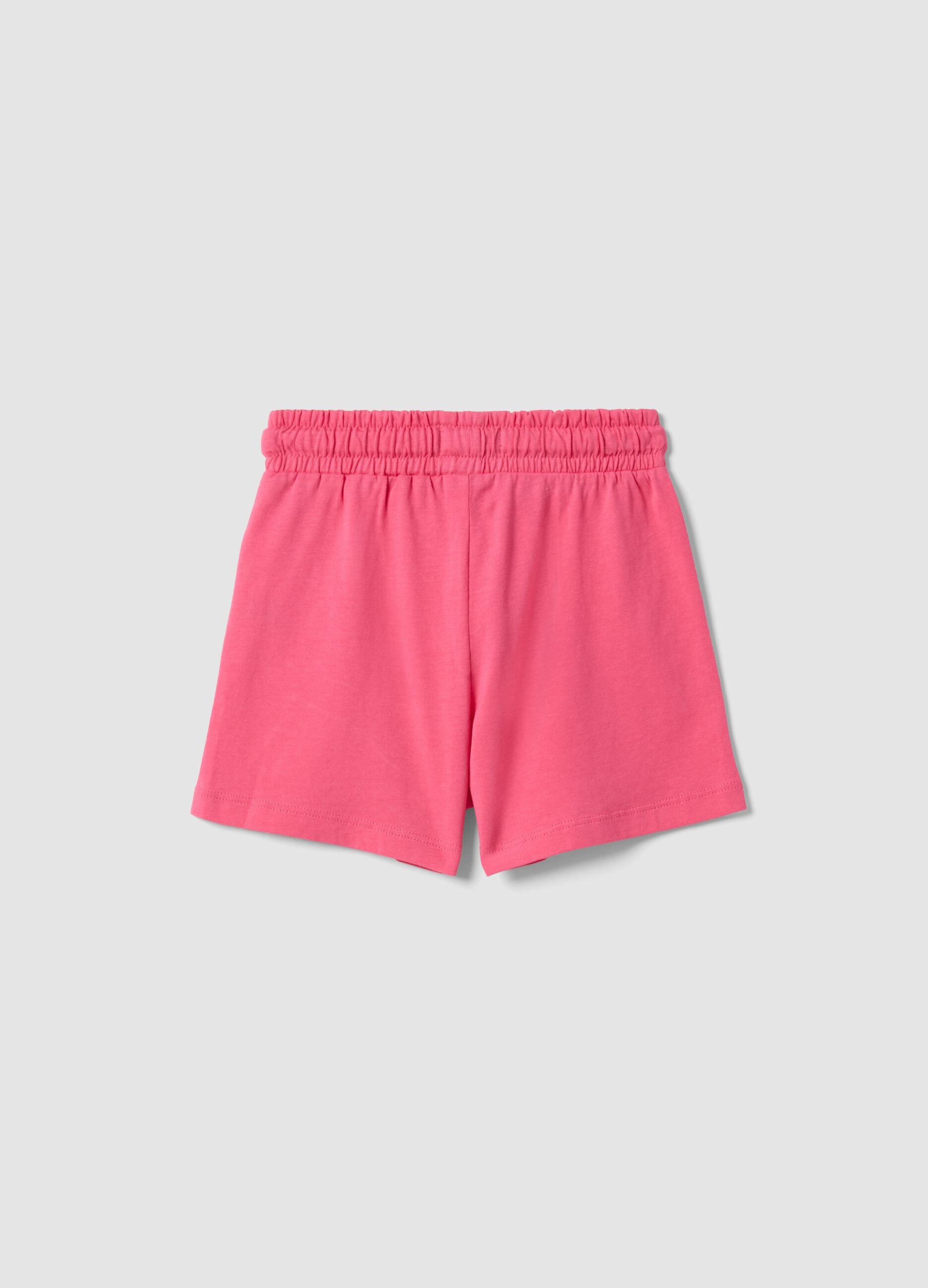 Girls&rsquo; pink pure cotton regular-fit shorts