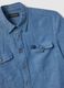 Men's blue shirt in linen and cotton blend_5