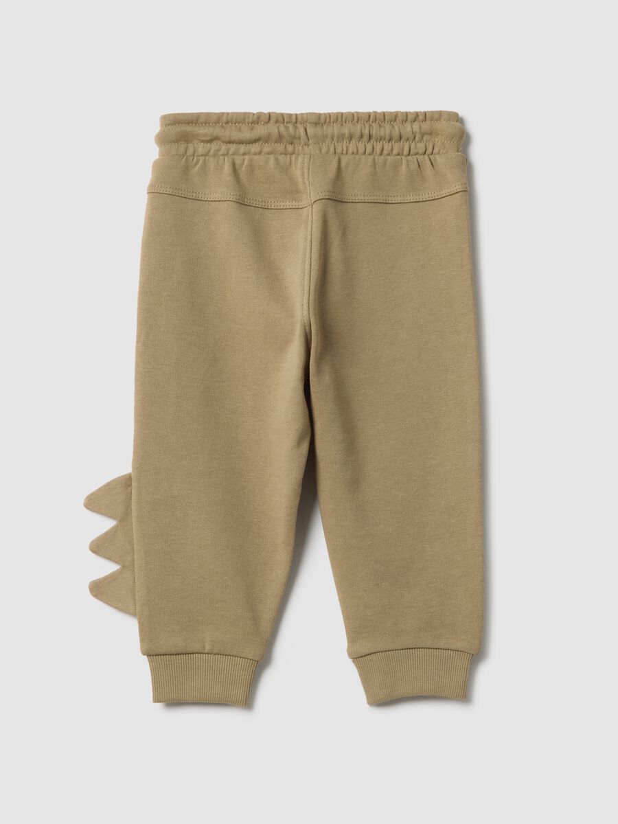 Boys' beige pure cotton trousers regular fit dinosaur style_1