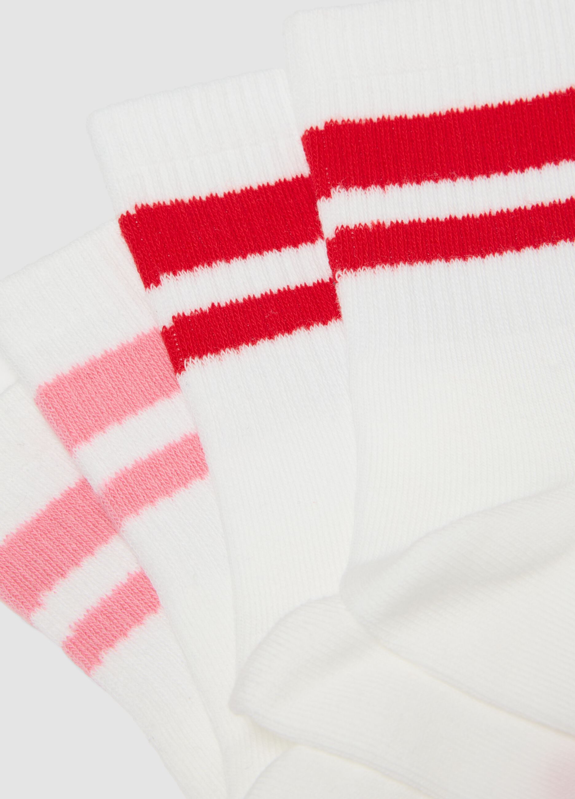 Girls&rsquo; multicolour organic stretch cotton midi socks 3-pack