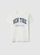 Boy's regular fit pure white cotton T-shirt with print_3