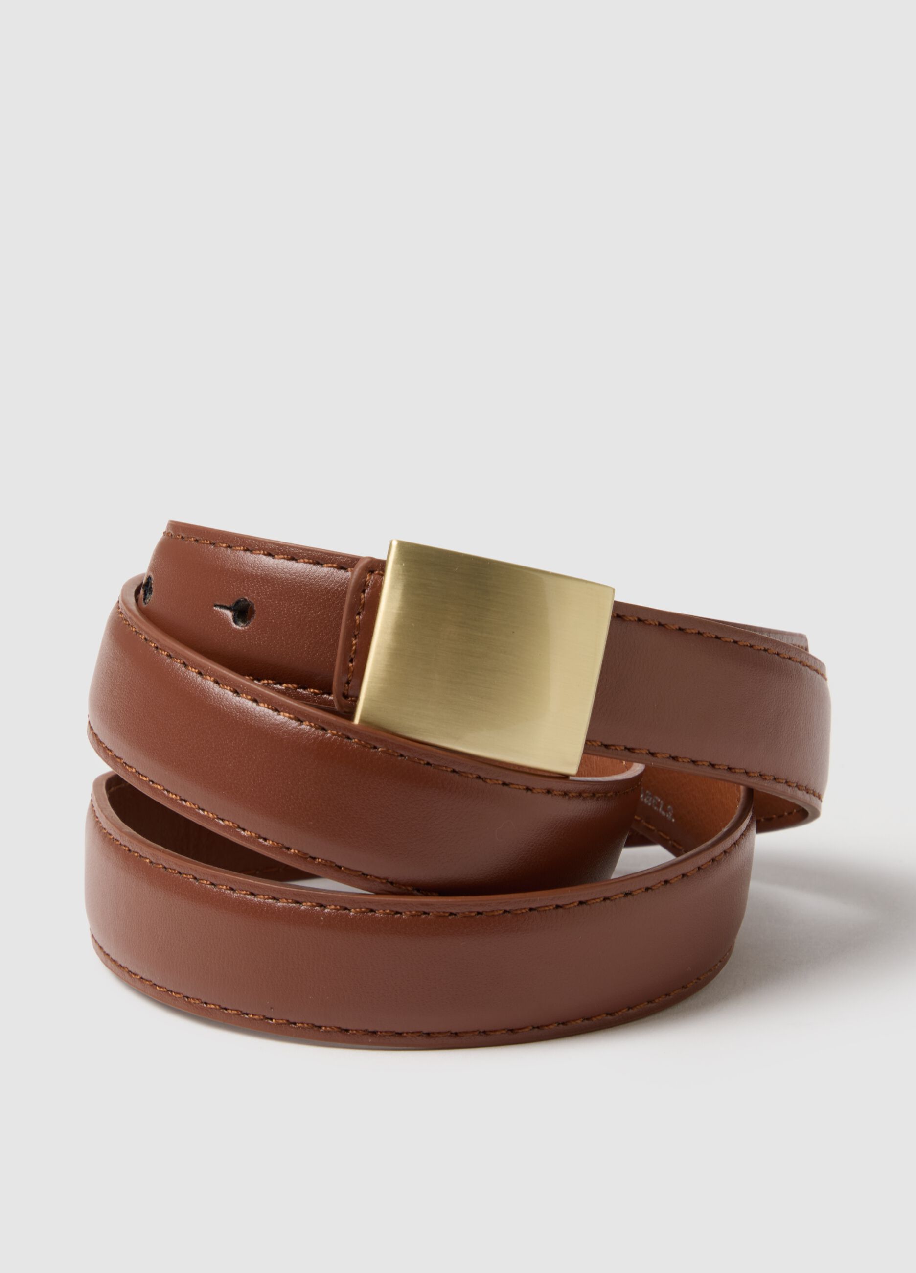 Brown Belt with Gold Buckle