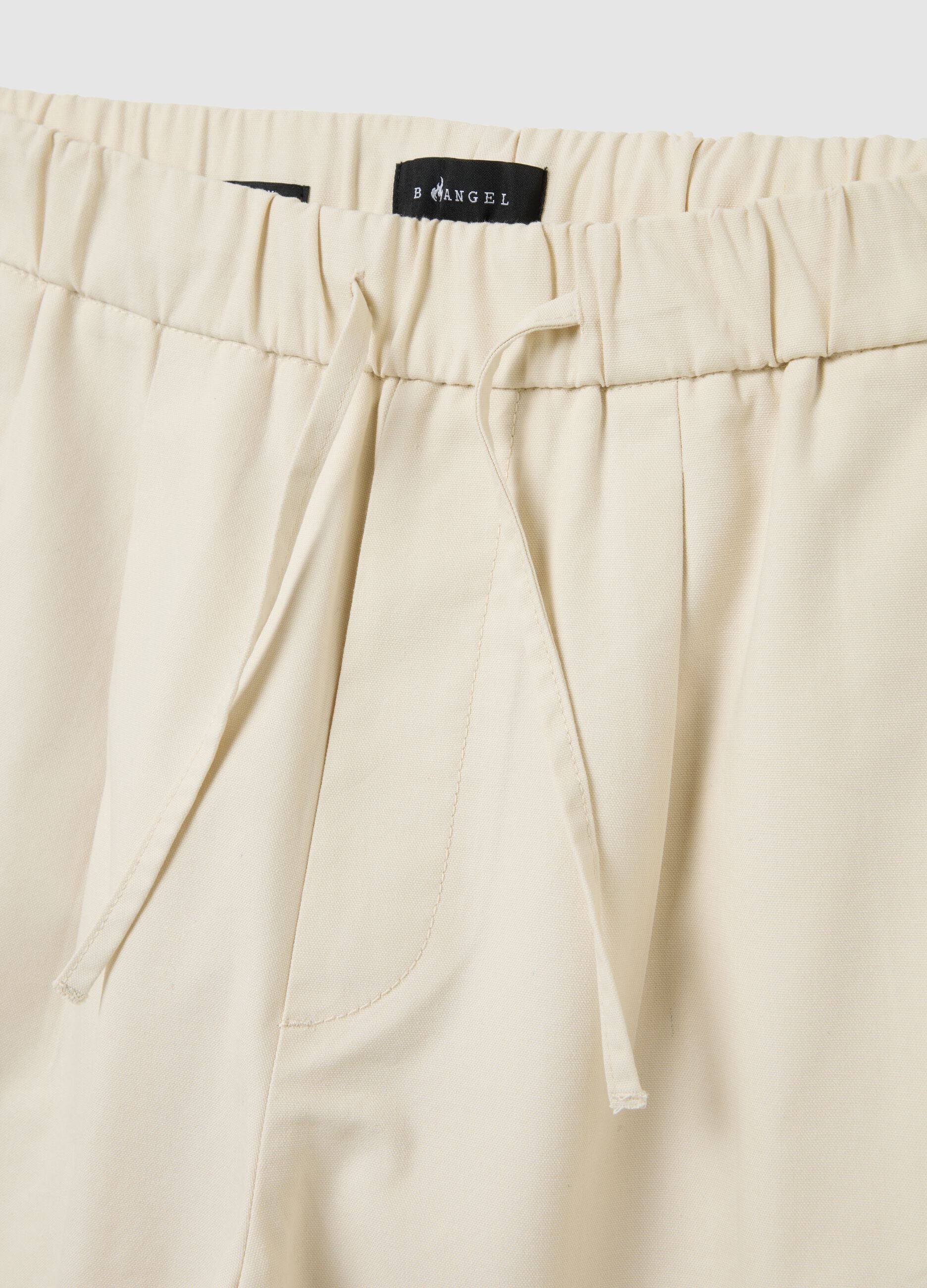 Men's beige baggy shorts in 100% cotton